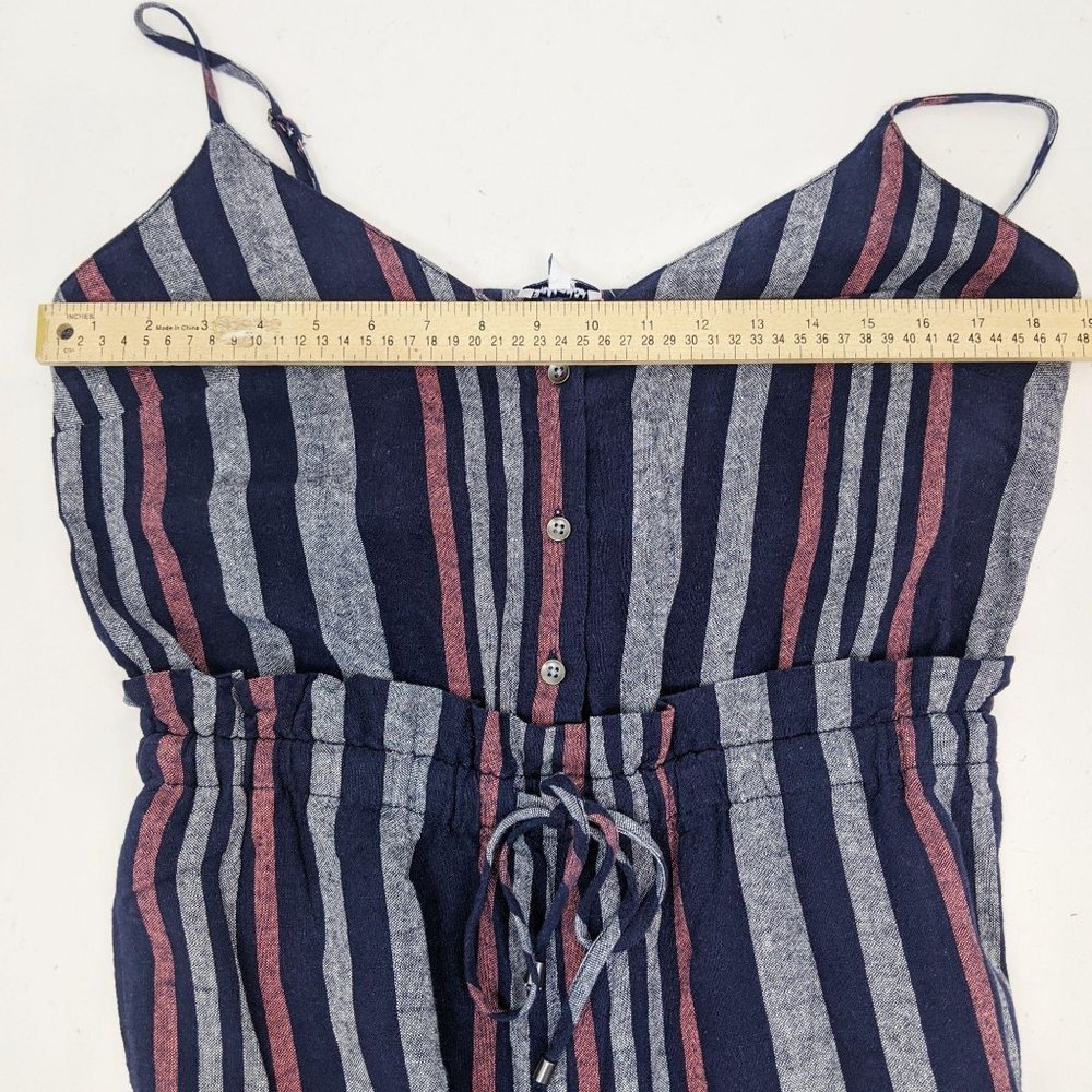 Splendid Linen Striped Jumpsuit NEW M Navy Pink NWT - Picture 7 of 12